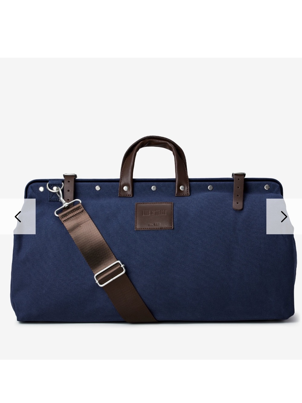 Line of Trade Leather-Trim Navy Weekender MENS Canvas Carry on travel  Bag